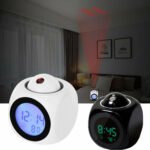 ⁦Horloge numérique de Projection LCD à LED, alarme vocale, fonction Snooze, thermomètre⁩ - الصورة ⁦2⁩