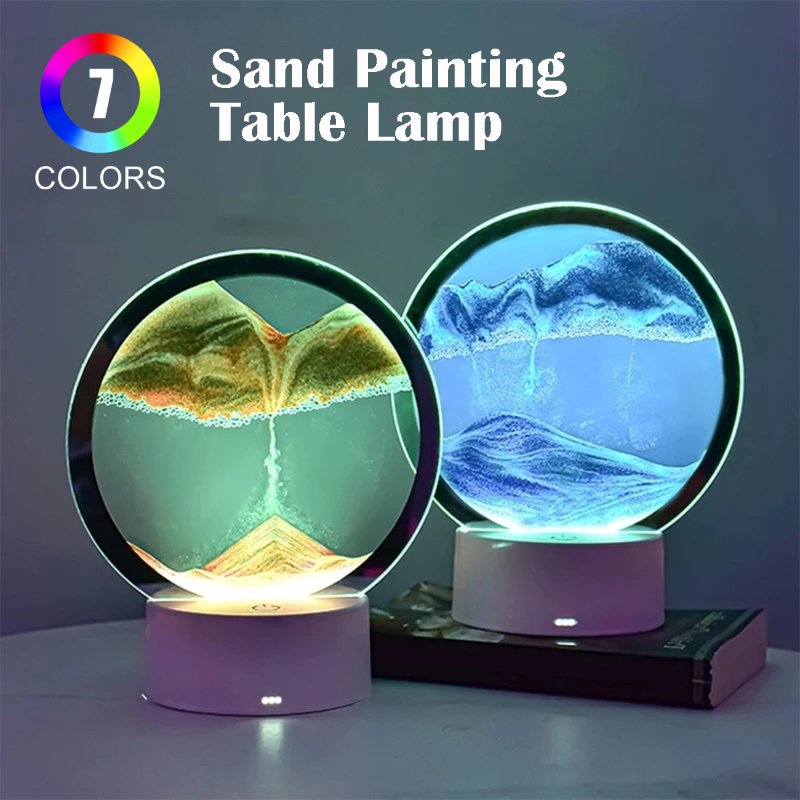 0-36-2.jpg Sablier Lampe led 3D tactile USB en verre avec télécommande - الصورة 1