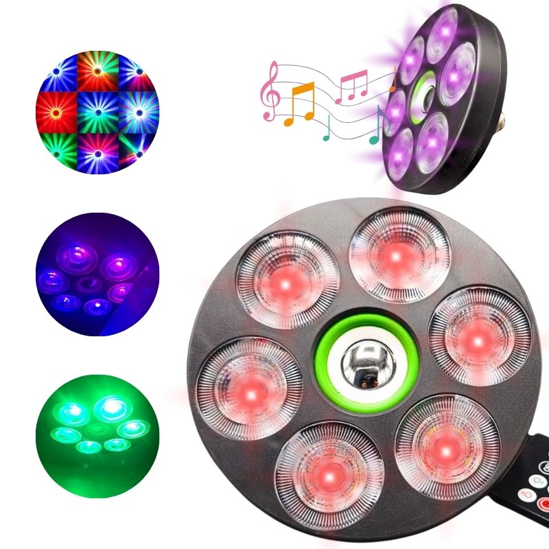 2-4.jpg Projecteur de lumière Sonore RGB + W 4 en 1 Avec Bluetooth effet stroboscope - الصورة 1