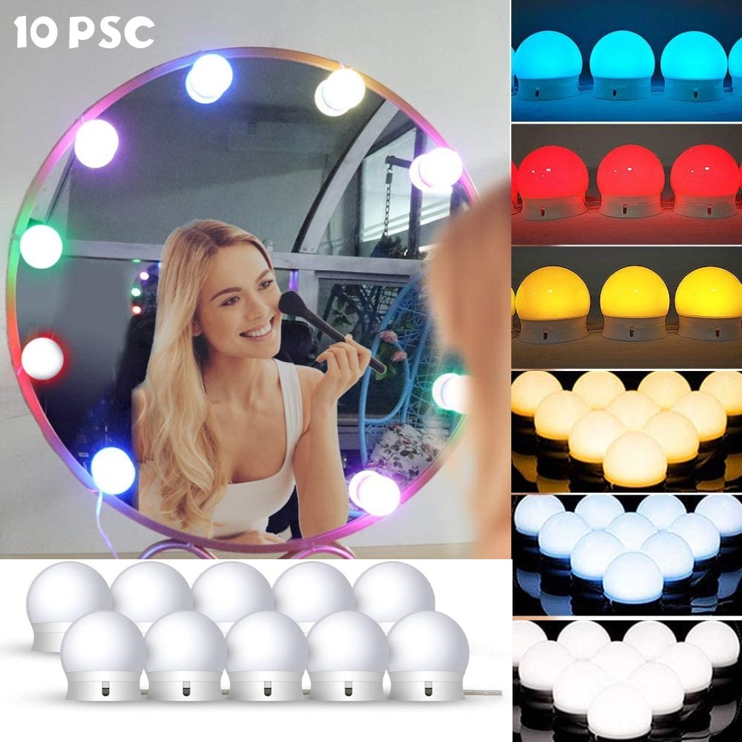 xr:d:DAFVfzqZSaU:1233,j:43405151207,t:23031613 Chende Lampe Miroir RGB 10 psc mural Hollywood style - الصورة 1