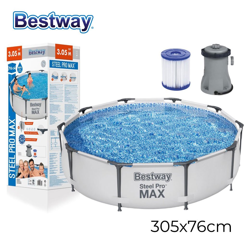 56408-cnc.jpg Steel Pro Max™ Piscine Ronde Avec Filtre et Pompe 305x76cm Bestway - الصورة 1