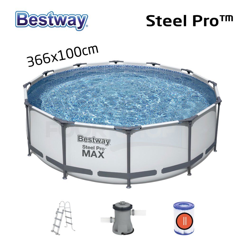56418-3.jpg Steel Pro Max™ Piscine Ronde Avec Pompe Filtrante et Echelle 366x10cm Bestway - الصورة 1