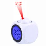⁦Horloge numérique de Projection LCD à LED, alarme vocale, fonction Snooze, thermomètre⁩ - الصورة ⁦3⁩
