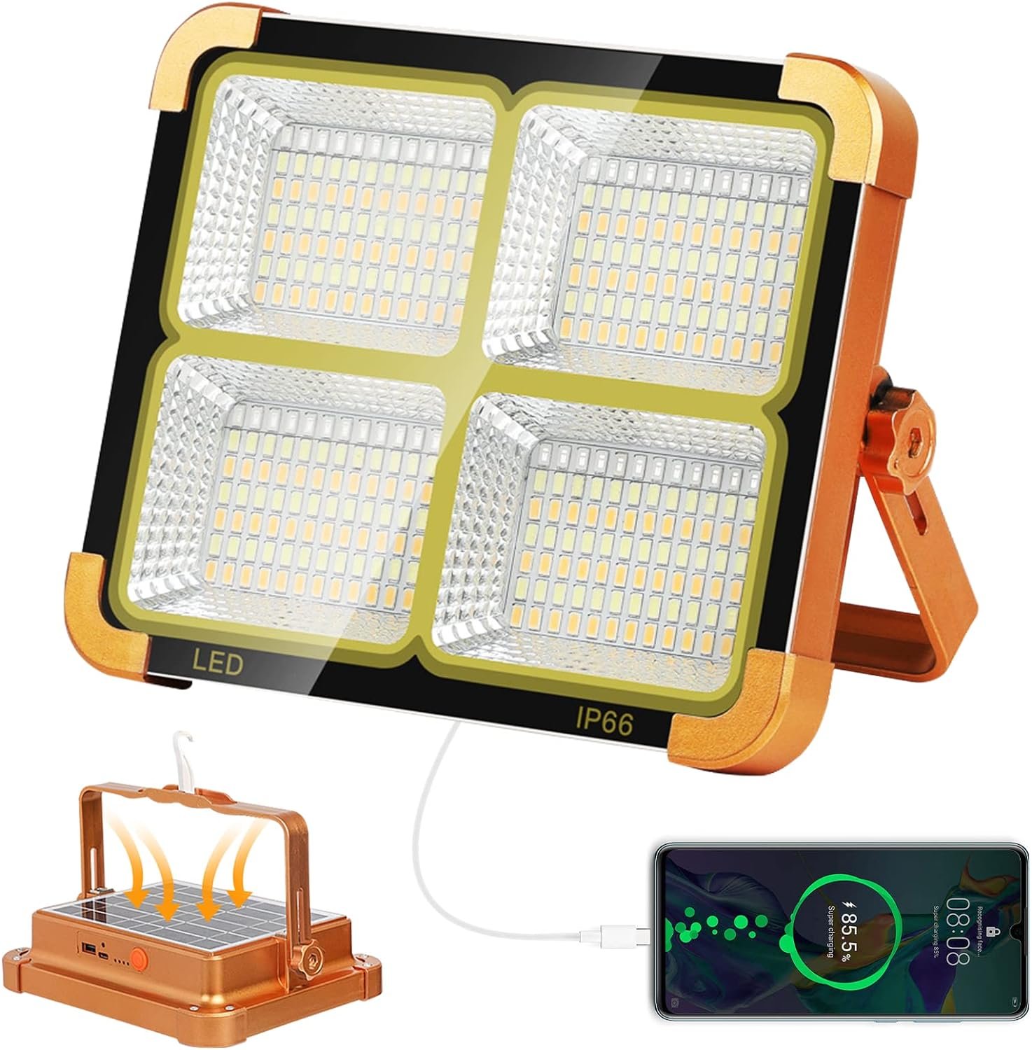 71jZSlwJb4L._AC_SL1500_.jpg Projecteur Solaire étanche Rechargeable 4 modes Déclairage Power-Bank 1000W - الصورة 1