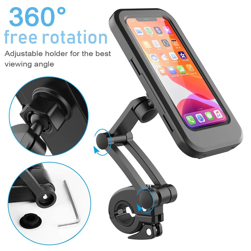 87545dflfjndkdfdlklkllk-1.jpg Support de téléphone portable étanche pour vélo moto réglable à 360 ° - الصورة 1