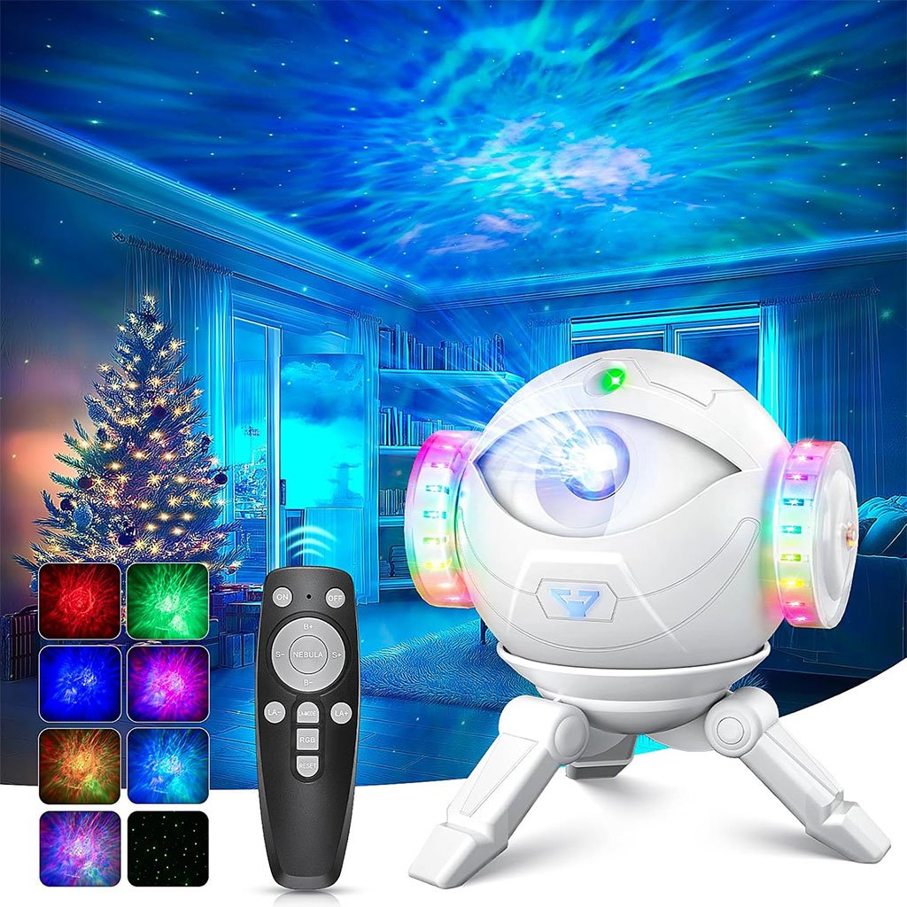 Astro-Night-Light-cnc-1.jpg Projecteur Galaxie Astronaute éclairage étoilé réglable à 360° avec télécommande – جهاز عرض نجوم ومكبر صوت - الصورة 1