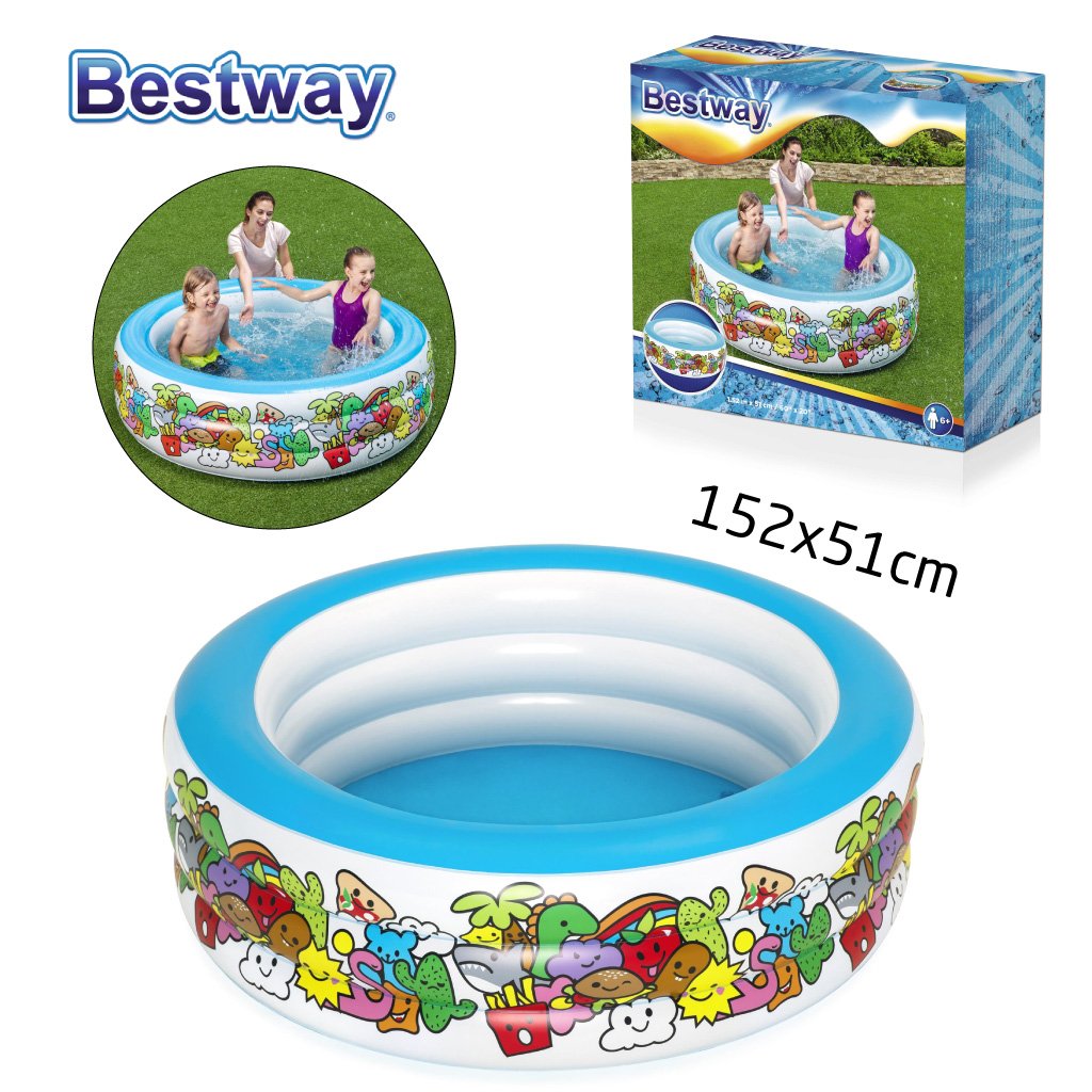 Bestway-Piscine-51121-CNC.jpg Piscine Gonflable Ronde 152 cm x 51 cm Bestway #51121 - الصورة 1