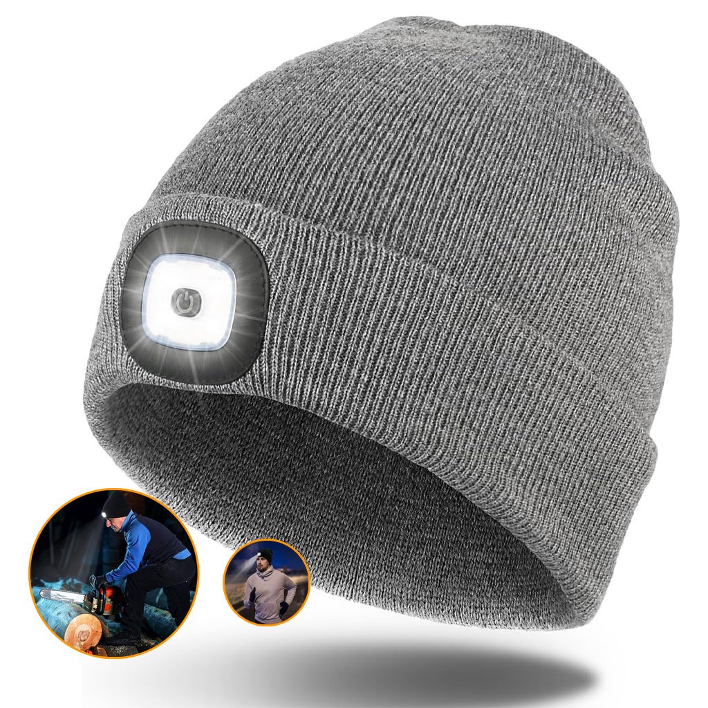 Bonnet-LED-CNC-2.jpg Bonnet LED Unisexe Rechargeable par USB – Gris - الصورة 1