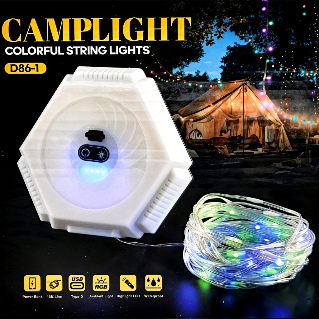 CH818-CNC-2.jpg Lampe à Bande LED 10m Étanche pour Camping 2en1 - شريط إضاءة مقاوم للماء للتخييم - الصورة 1