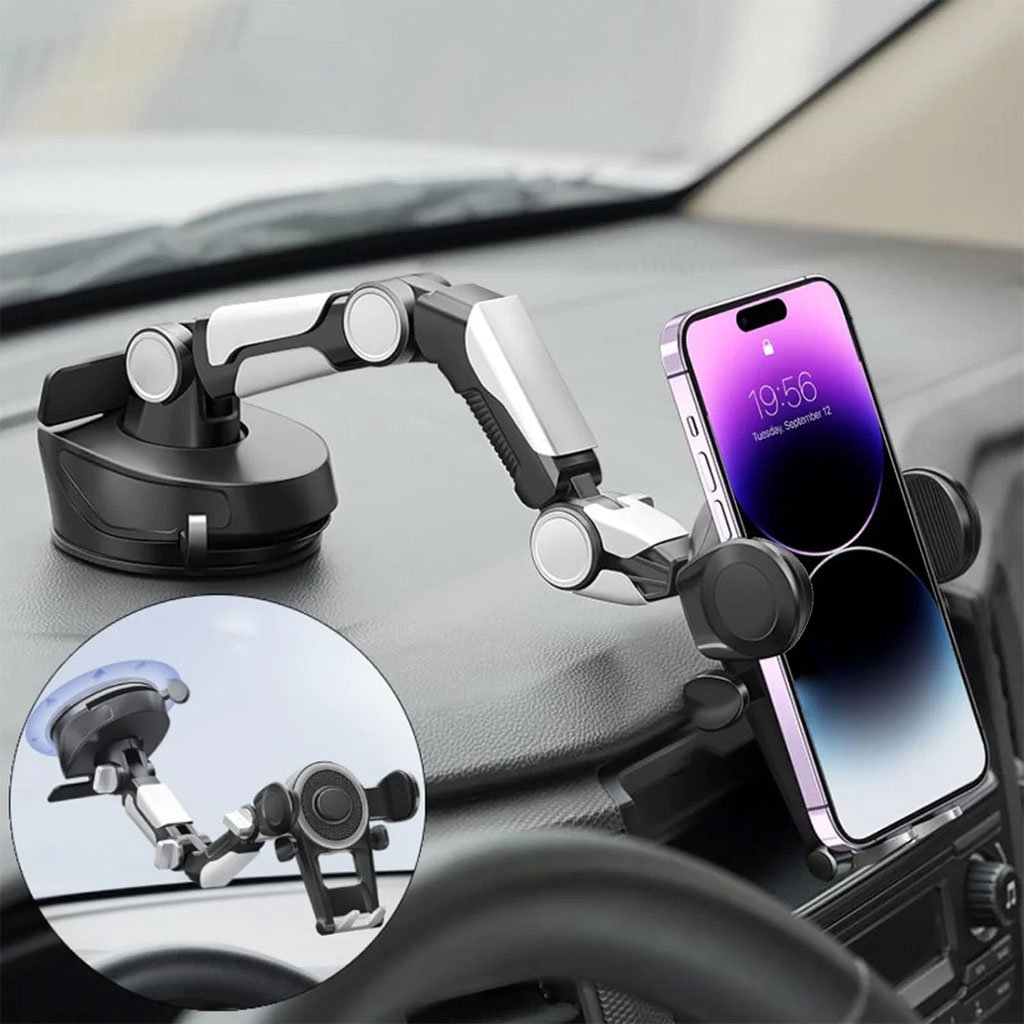 CZ-64449-CNC-1.jpg Support Téléphone Voiture 360° Ventouse & Bras Réglable – حامل هاتف في السيارة - الصورة 1