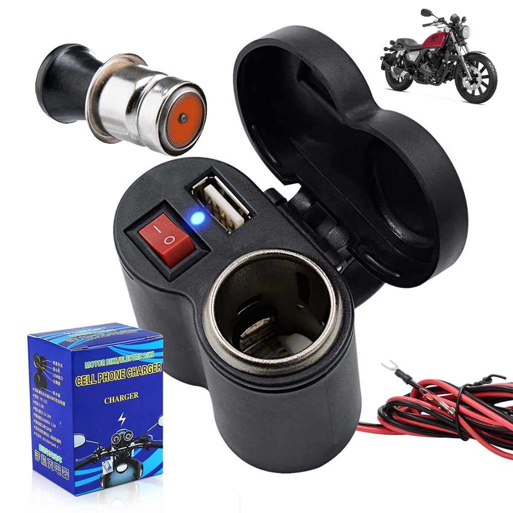 Chargeur-Usb-Moto-cnc-3.jpg Chargeur USB 12 V pour guidon de moto avec prise allume-cig–are – مقبس طاقة لدرجات النارية - الصورة 1