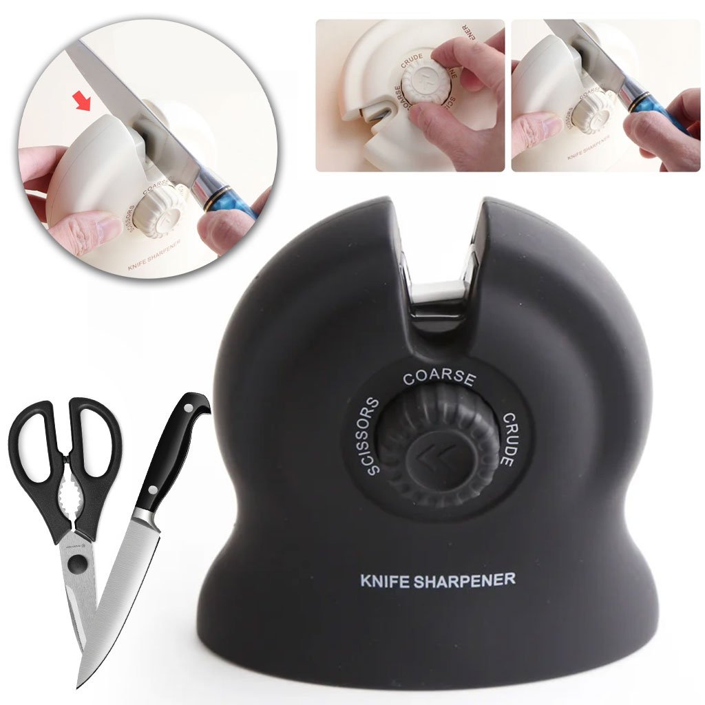 Cisor-SHARP-CNC-2.jpg Aiguiseur de Cou-teaux et Ciseaux 3en1 avec Sélecteur Rotatif – أداة شحذ السكا-كين والمقص - الصورة 1