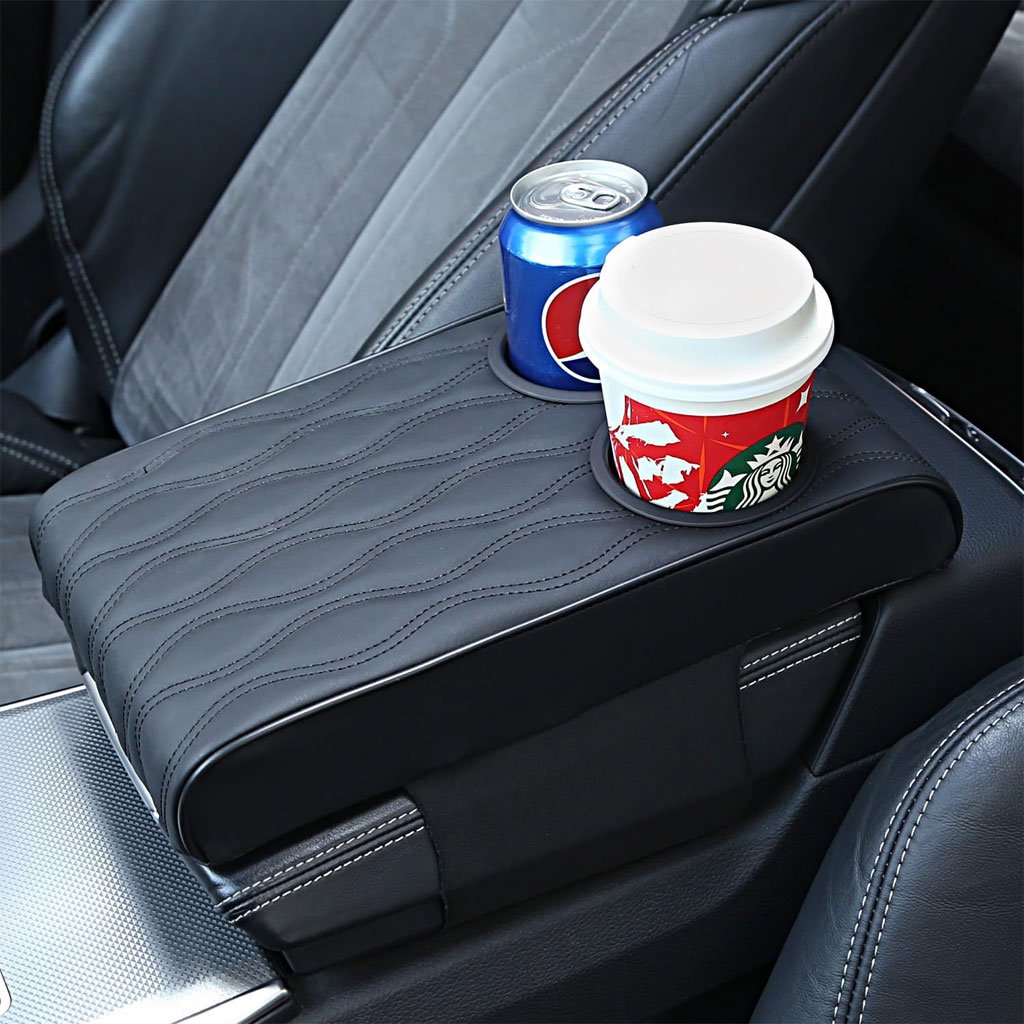 Coussin-Goblets-2-1.jpg Housse d’accoudoir de voiture avec porte-gobelet - الصورة 1