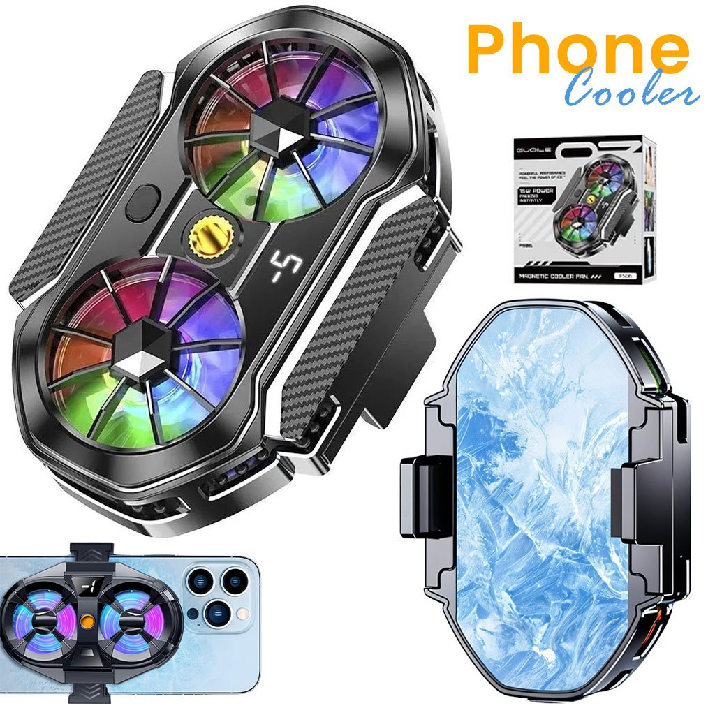 FS06-cnc-1.jpg Refroidisseur de téléphone portable à double ventilateur FS06 – مبرد هواتف - الصورة 1