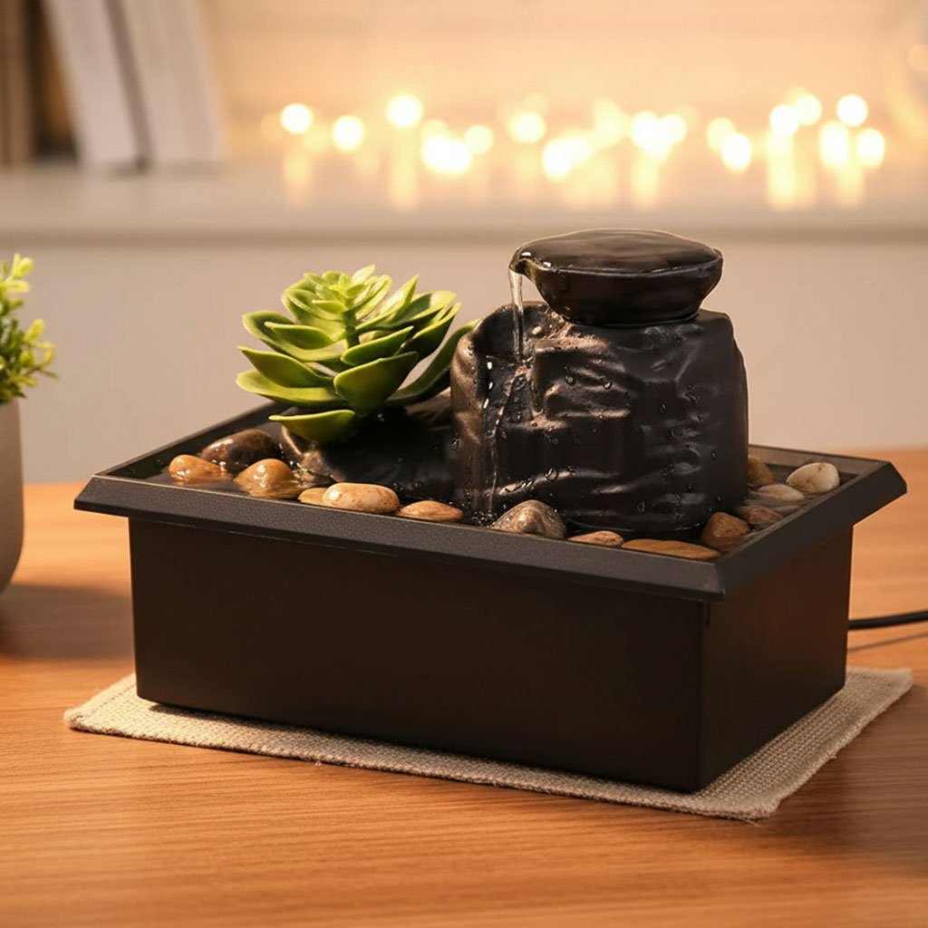 Fontaine-LED-V1-CNC-1-1.jpg Fontaine à eau cascade avec éclairage LED pour décoration intérieure et ambiance V2 - الصورة 1