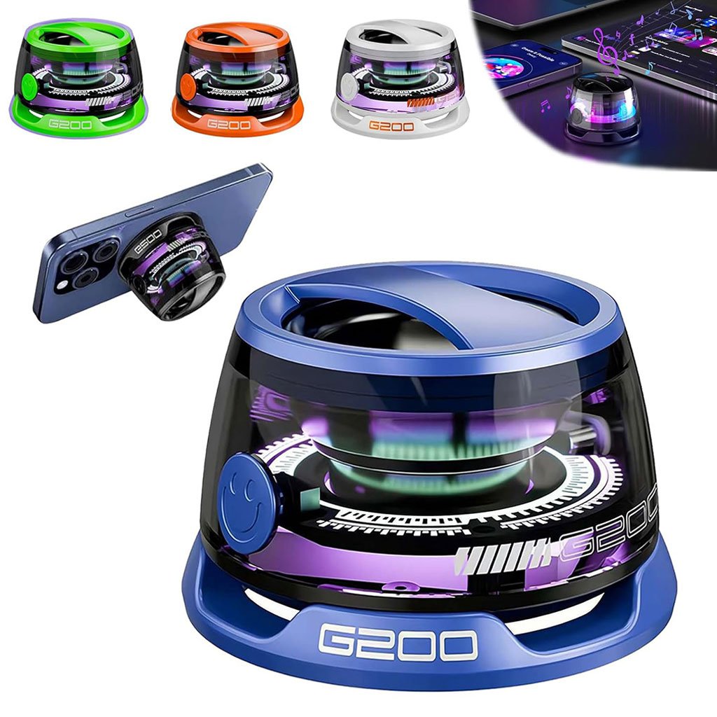 G200-CNC-1.jpg G200 Mini Haut-parleur Bluetooth magnétique sans fil avec lumière RVB – مكبر صوت مغناطيسي ومحمول - الصورة 1