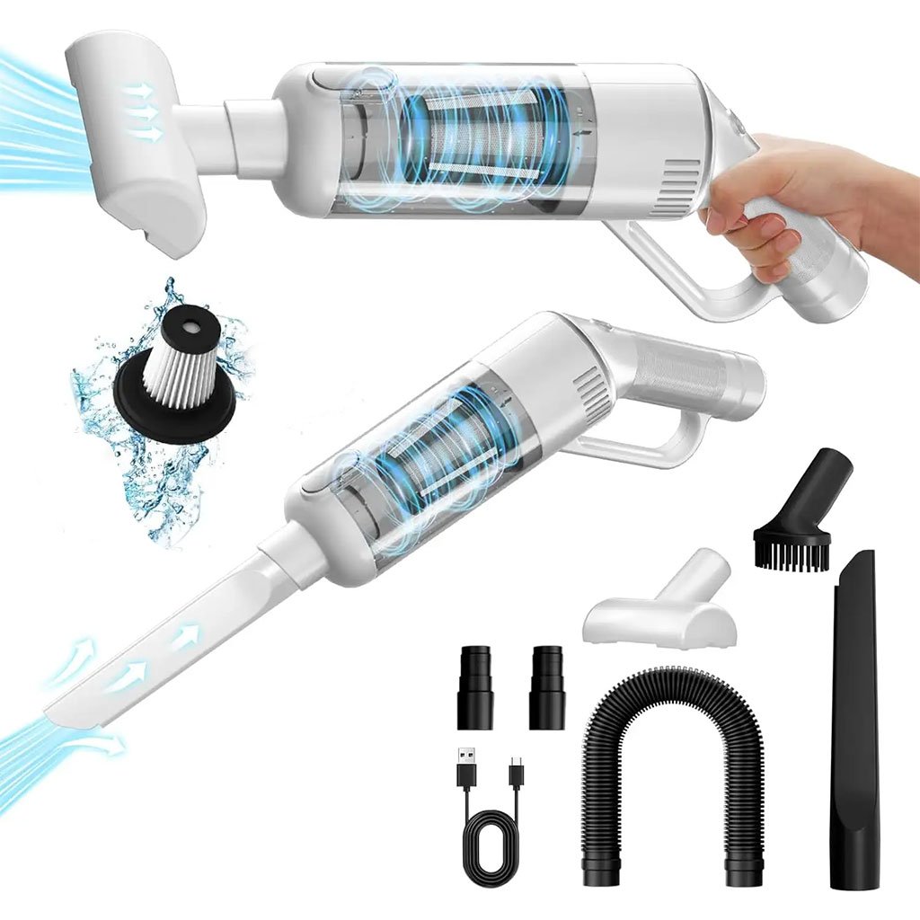 LT127-CNC-1.jpg Aspirateur sans Fil Portable avec 4 Têtes Accessoires 9000Pa – مكنسة كهربائية محمولة - الصورة 1