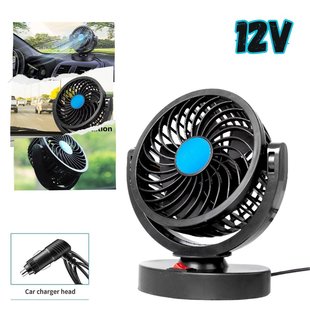 Lamastrale5745x4f-2.jpg Ventilateur électrique 12V pour tableau de bord de voiture, rotatif à 360 degrés - الصورة 1