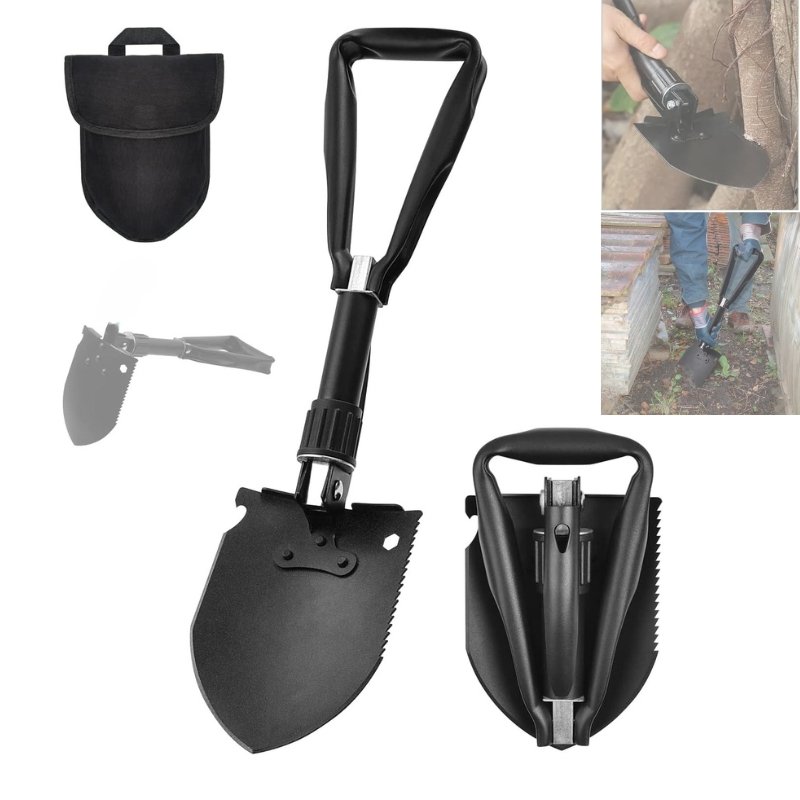 xr:d:DAGAhL5oJ0Y:11,j:48836477471209390,t:24032512 Pelle multifonction pliable avec sac de rangement ,outil de jardin , camping et urgences - الصورة 1