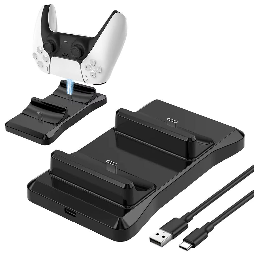 P5-Station-CNC-1.jpg Station de charge sans fil Type C Double Chargeur pour Manette PS5 – شاحن يد التحكم - الصورة 1