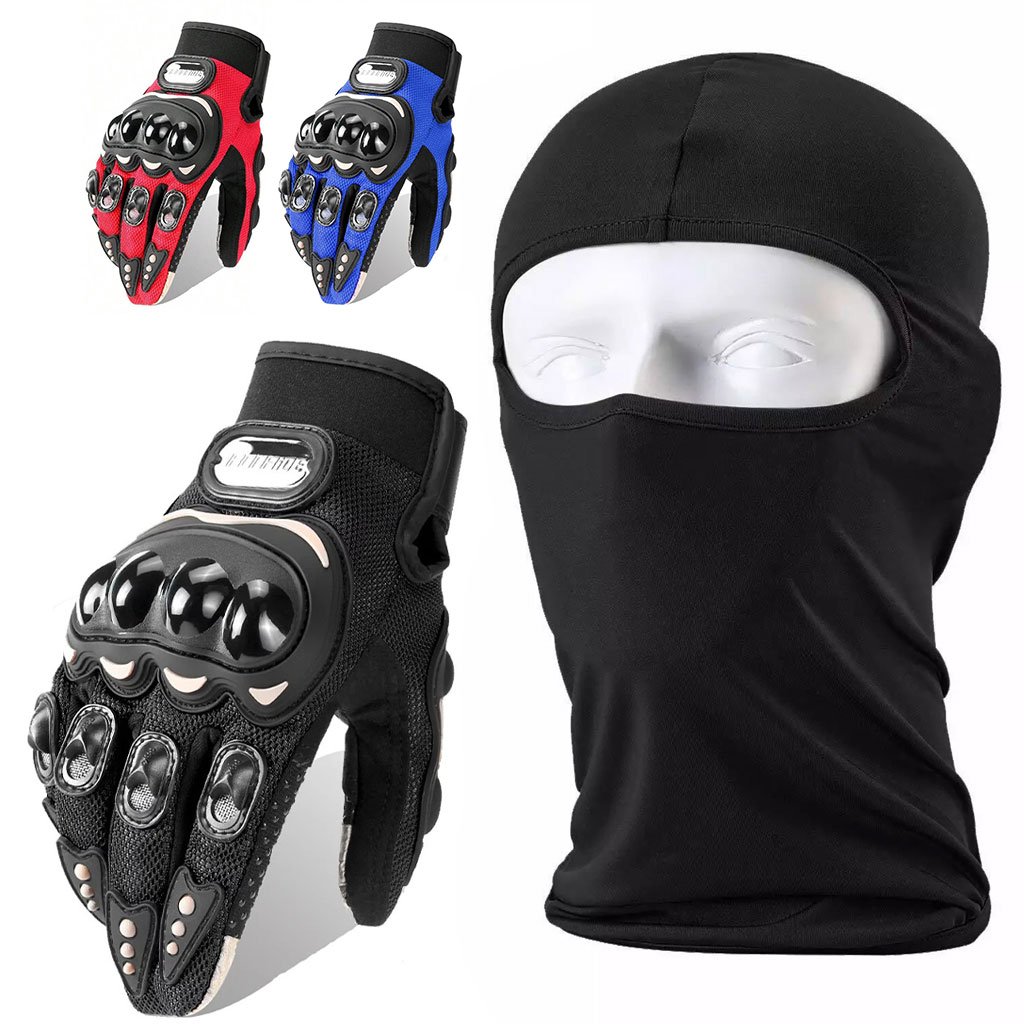 Pack-Gants-CG-CNC-1-3.jpg Pack Moto Hiver Cagoule intégrale thermique + Gants Pro Biker respirants avec protections antidérapantes - الصورة 1