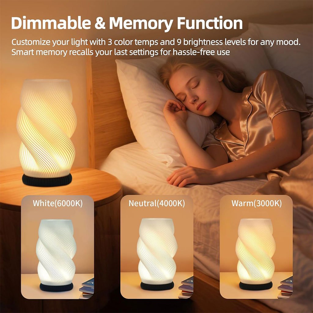 Pot-Light-2.jpg Lampe de chevet et vase lumineux avec 3 couleurs et 9 niveaux de luminosité réglables – مصباح ديكور داخلي - الصورة 1