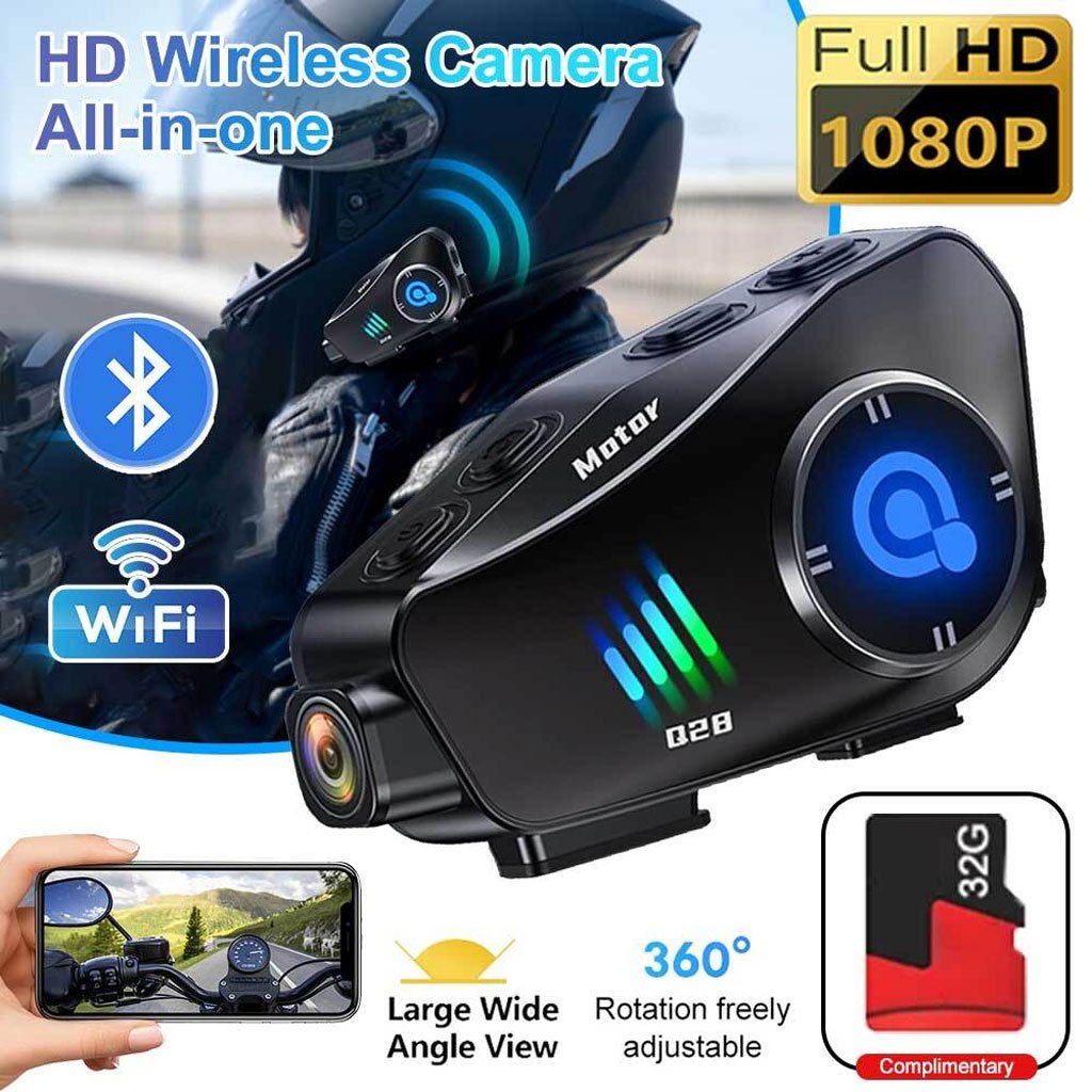 Q28-CNC-1.jpg Oreillette Bluetooth pour Casque Moto avec Camera Full HD App Control – سماعات سائقي دراجة النارية مع كاميرة مدمجة - الصورة 1