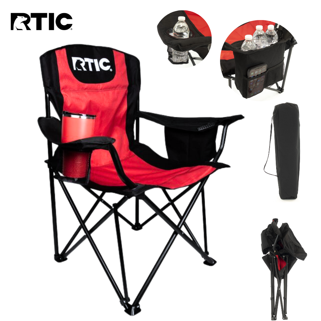 RTIC-2.png RTIC Chaise de camping pliante avec porte-boissons et sacs isoterme - الصورة 1