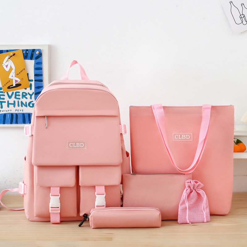 Sac-Chinois-V5-12-1.jpg Ensemble de sacs d’école Kawai pour adolescents 5Pcs CLBD V2 Rose – محفظة 5 قطع كاواي وردي - الصورة 1