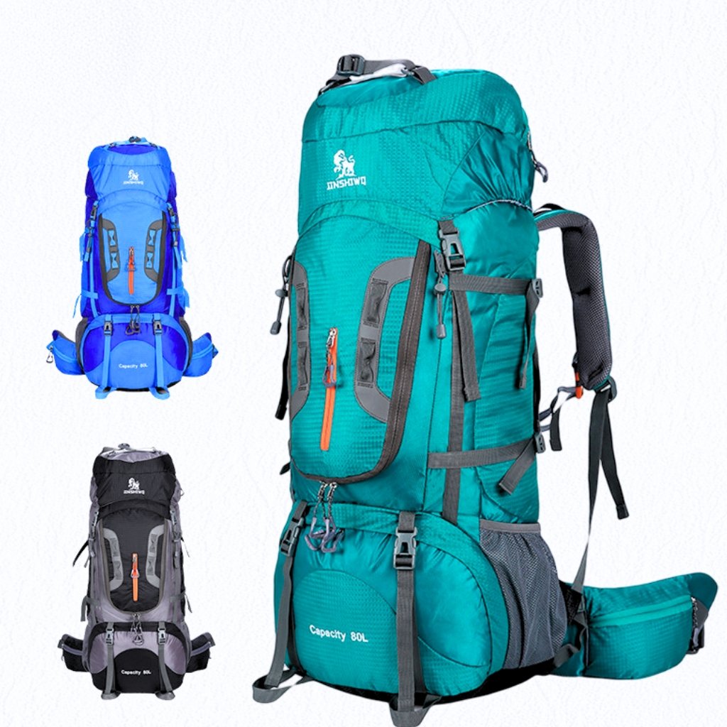 Sacs-dexterieur-80L-2.jpg Sac à dos randonnée professionnel 80 L étanche, système de soutien dorsal léger - الصورة 1