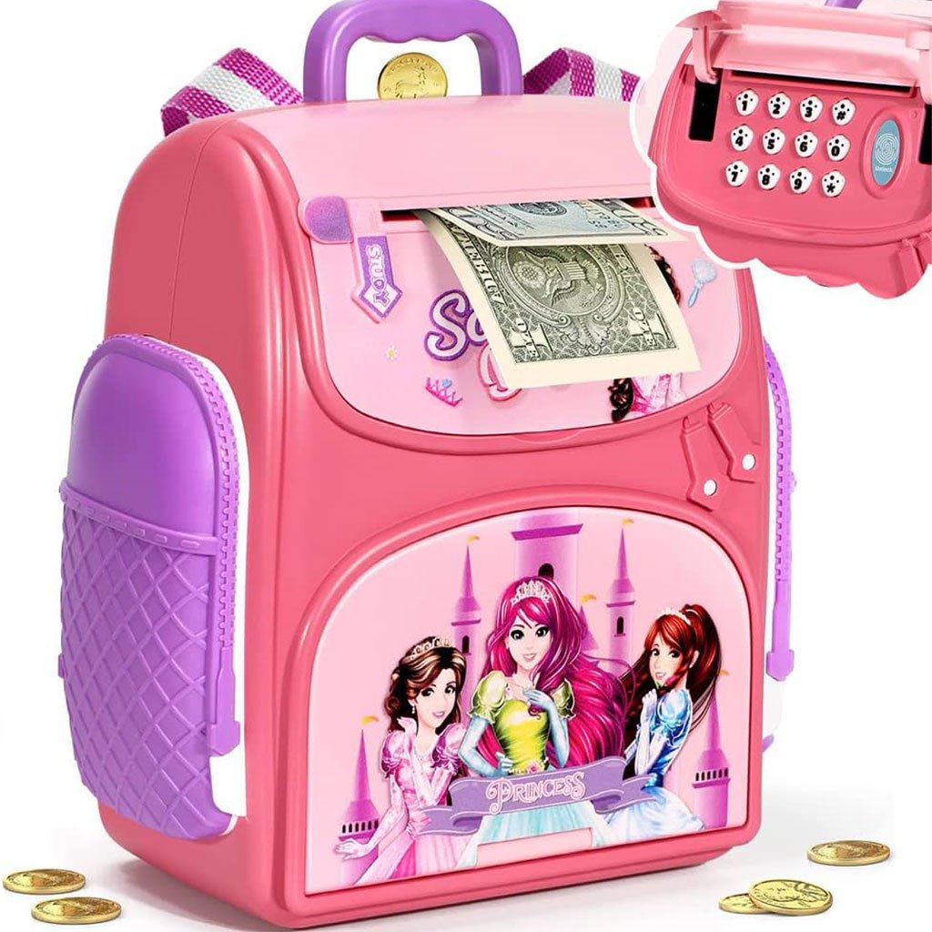 School-Bag-cnc-2.jpg Tirelire d’économie d’argent en pièces de monnaie réelles - الصورة 1