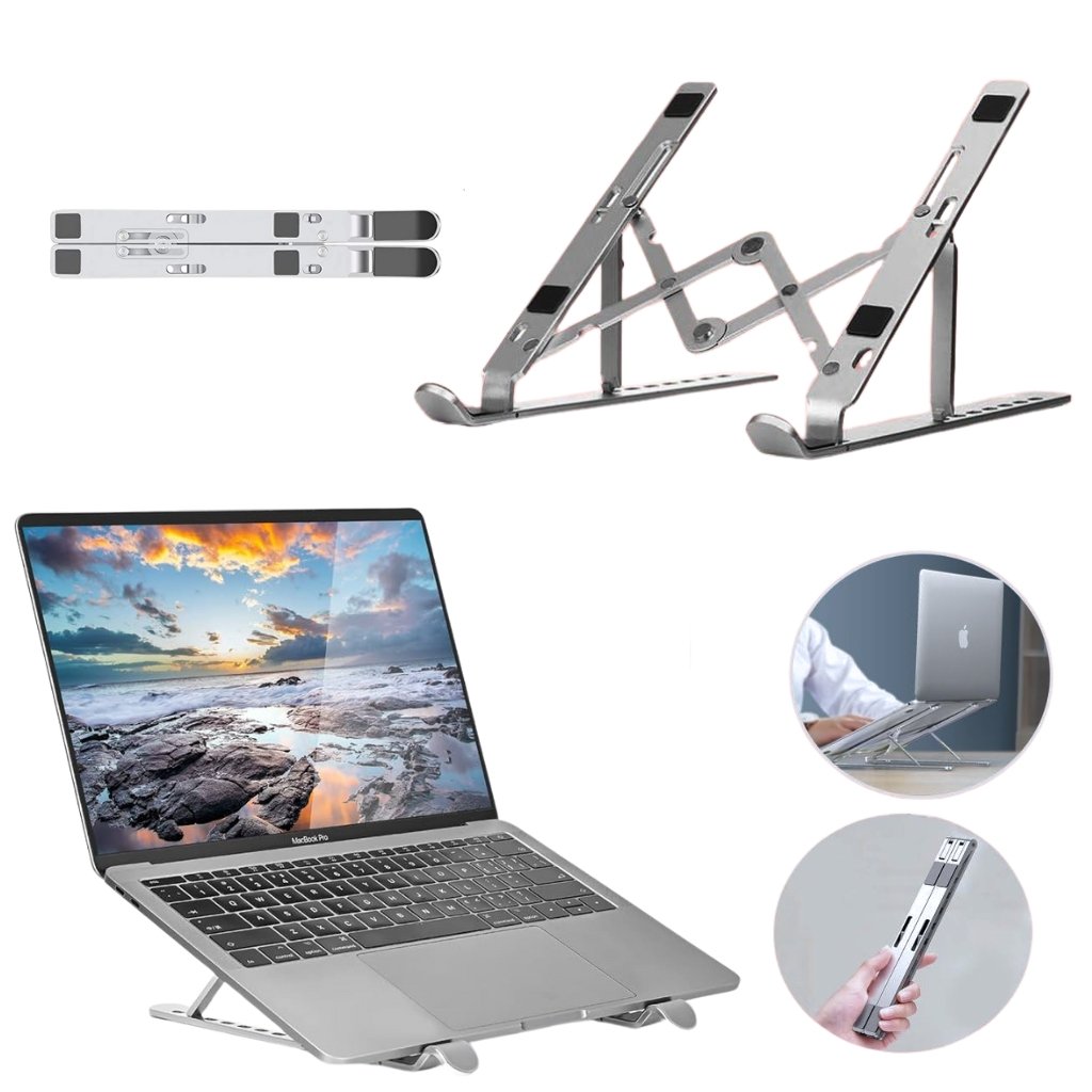 xr:d:DAFz9De9ed8:3521,j:62345722824114504,t:24031010 Support pliable réglable en Aluminium pour ordinateur Portable - الصورة 1