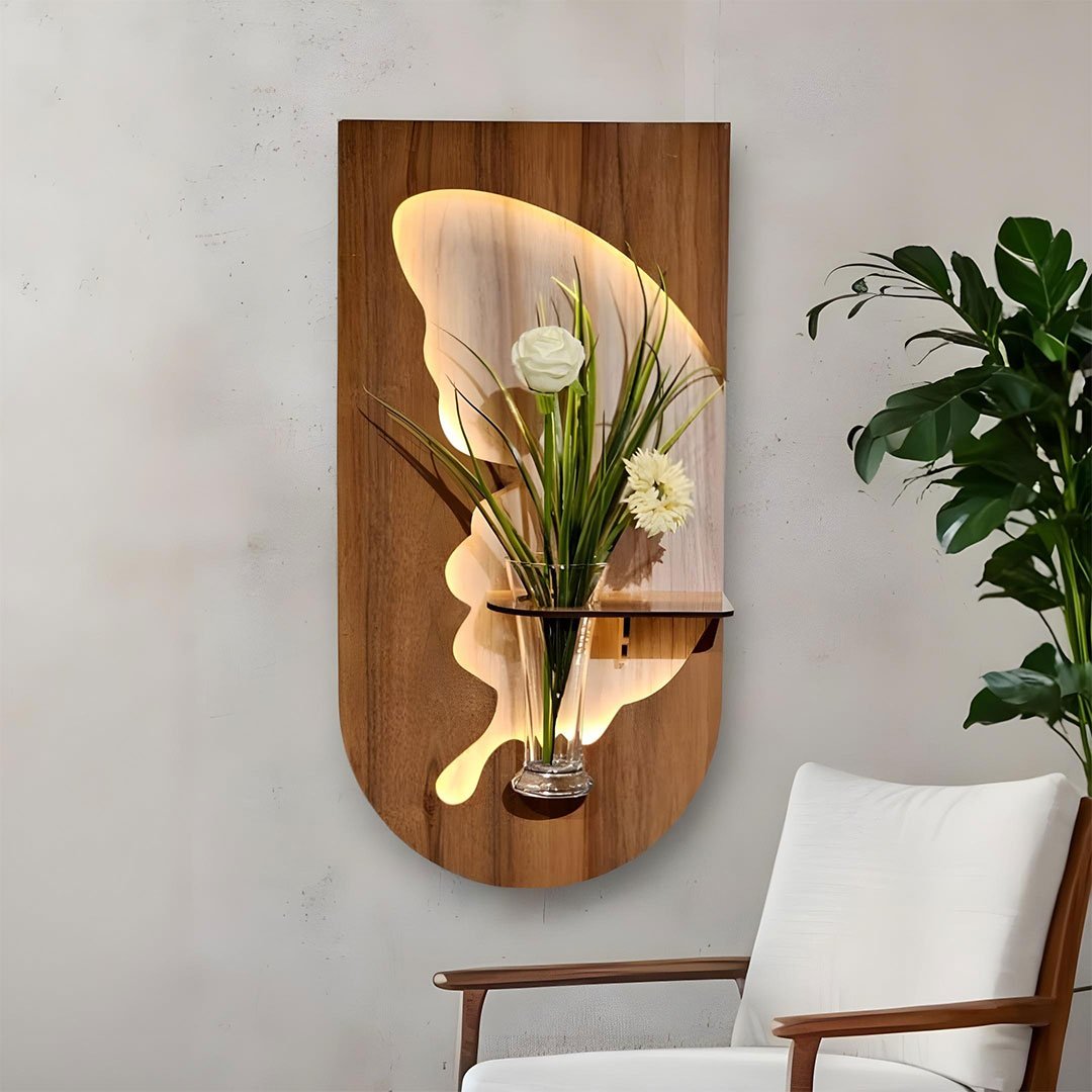 Tableau-HMD-2-1.jpg Panneau Mural Décoratif avec Éclairage LED Design Moderne en Bois V1 - الصورة 1