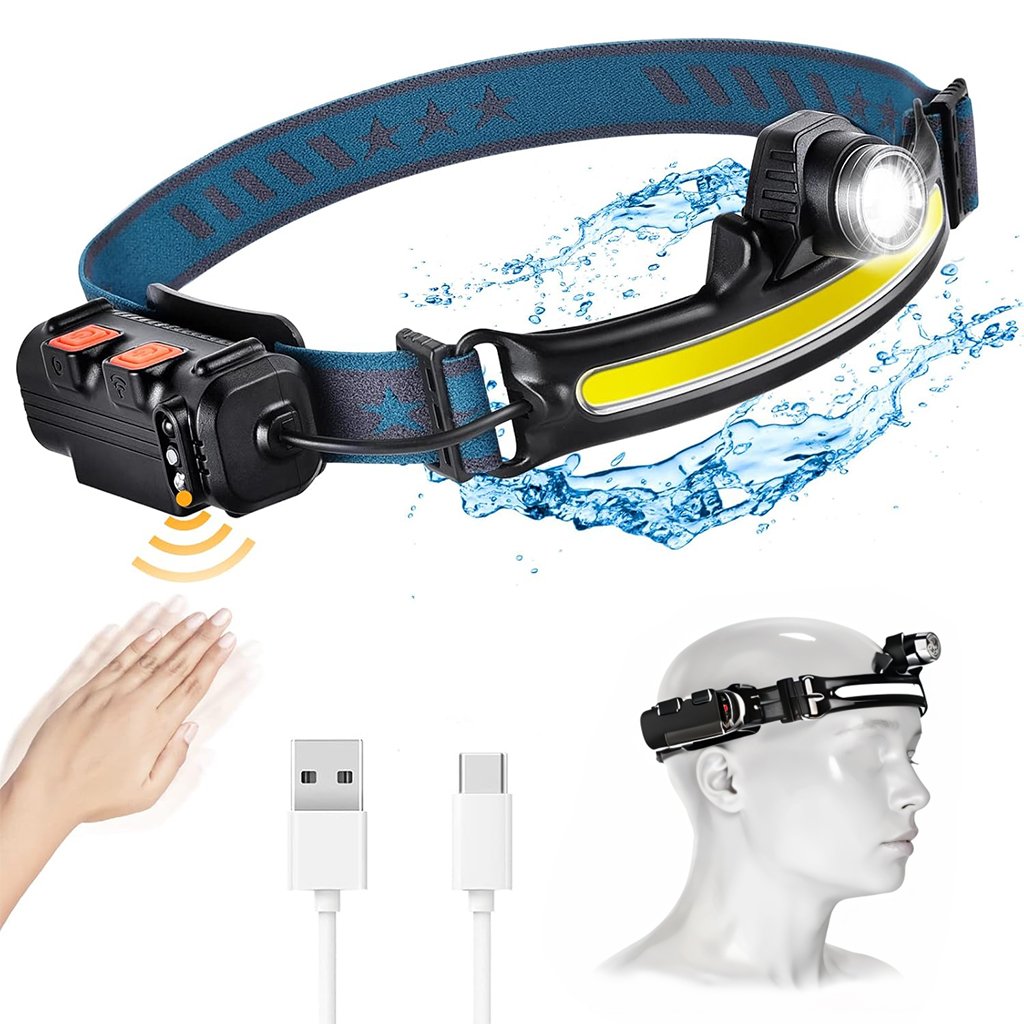 W678-2-CNC-2.jpg Lampe Frontale Rechargeable 2600mAh avec Capteur Mouvement - الصورة 1