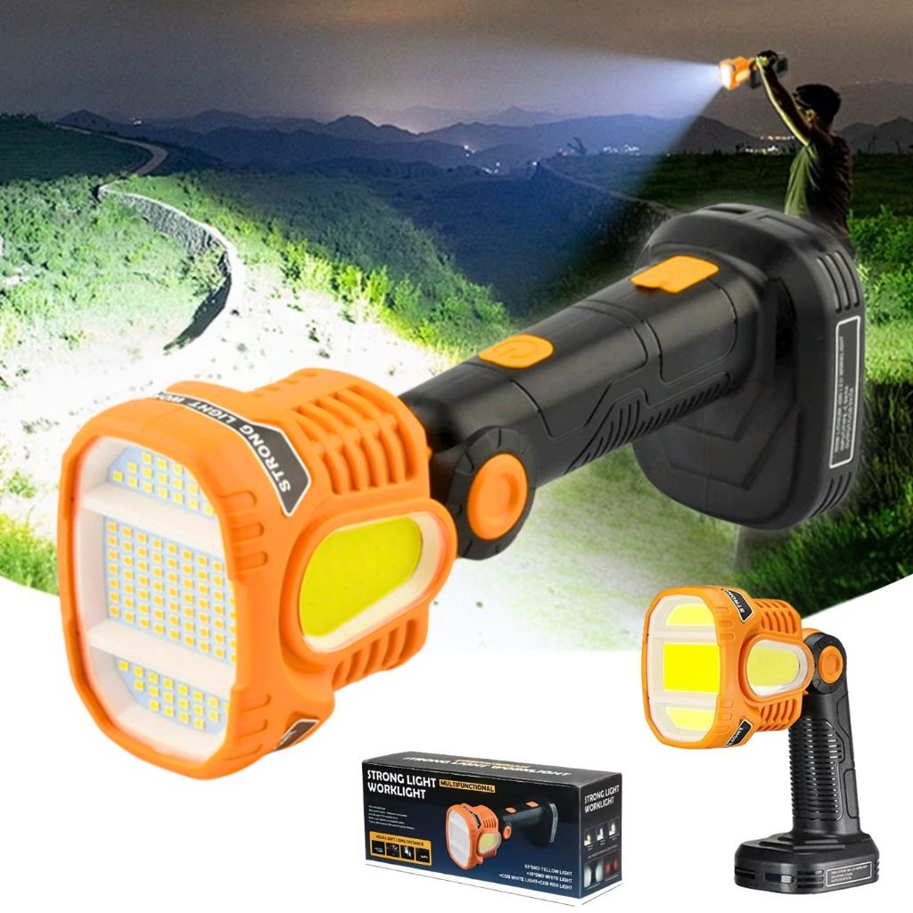 WASS-154d87024-1.jpg Lampe torche LED Rechargeable USB avec COB Lumière d’urgence – مصباح عالي السطوع - الصورة 1