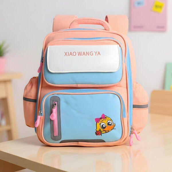 Xiao-Wang-Ya-2-600x600-1.jpg Sac à Dos Scolaire Orthopédique pour Enfants Xiao Wang Ya Rose- محفظة مدرسية للأطفال وردي - الصورة 1