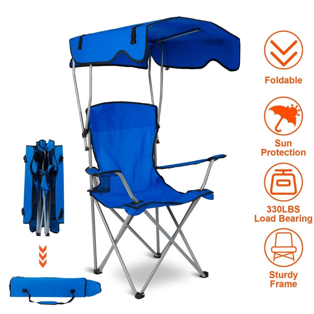 xr:d:DAFj7JQizw4:173,j:252598386848203197,t:23071712 Chaise Longue Pliable Avec Porte Goblet Et Ombrelle - الصورة 1