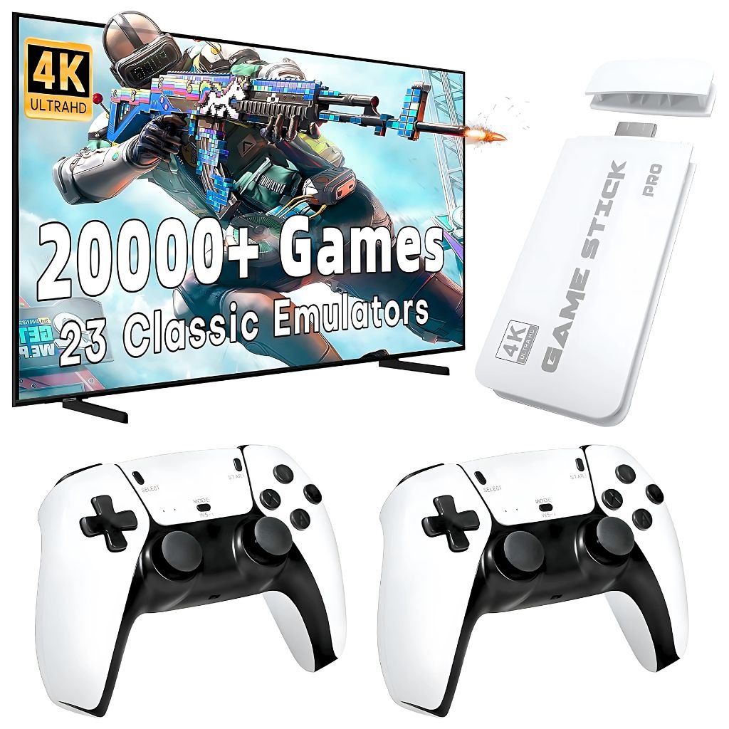 m15-pro-01-1.jpg M15 Game Stick Pro Console de jeu vidéo 4k Rétro +20000 Jeux classiques HD 4K avec 2 manette sans fil - الصورة 1