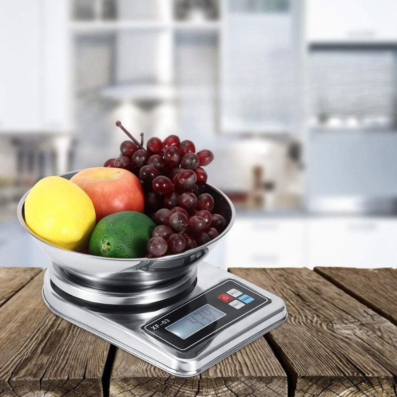 main-scale-3.jpg Balance de cuisine haute précision numérique avec bol en acier inoxydable, 5 kg / 1 g avec écran LCD - الصورة 1