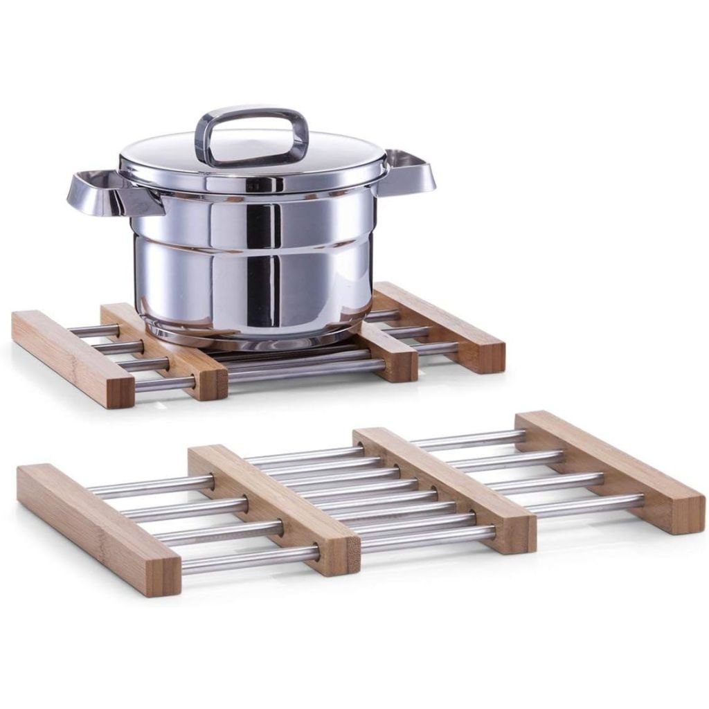 wokstand-CNC-2.jpg Dessous de Plat Extensible en Bambou et Acier Inoxydable – قاعدة أواني قابلة للتمديد - الصورة 1