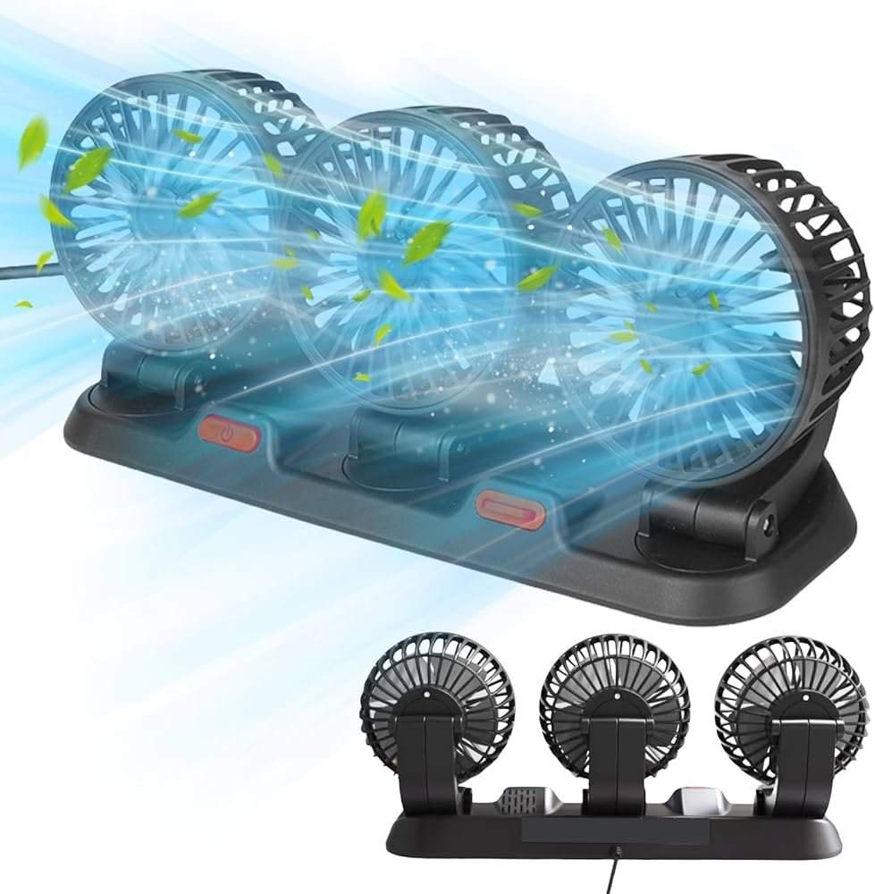 1778412086366_aljnw3ng_713c0mjmcel._ac_uf10001000_ql80_ Ventilateur de Voiture USB Haute Vitesse 360° Réglable 3 Têtes 12/ 24 V - مروحة سيارة قابلة للتعديل بزاوية 360 درجة بثلاثة رؤوس - الصورة 1