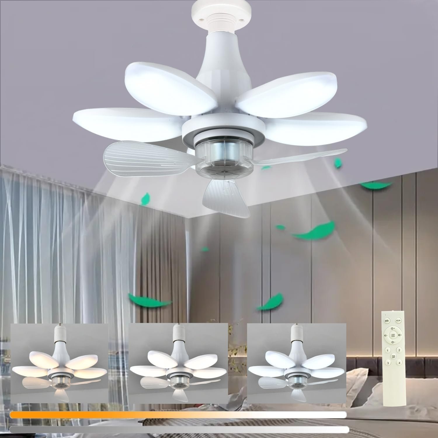 1778940551437_eiydak7p_fan-led-3p-cnc Ventilateur de Plafond Lumineux à Douille avec Télécommande - مروحة السقف الذكية 2 في 1 مع إضاءة قوية بقاعدة - الصورة 1