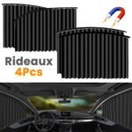 Rideaux Fenêtre de Voiture Accordéon Magnétiques 4Pcs
