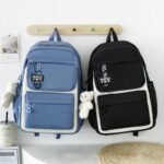 ⁦Sac à Dos Multifonctionnel Kawaii Grand Volume Imperméable et Résistant 4Pcs Noir SACKDS12N - حقيبة ظهر بعدة قطع بتصميم كاوايي⁩ - الصورة ⁦2⁩